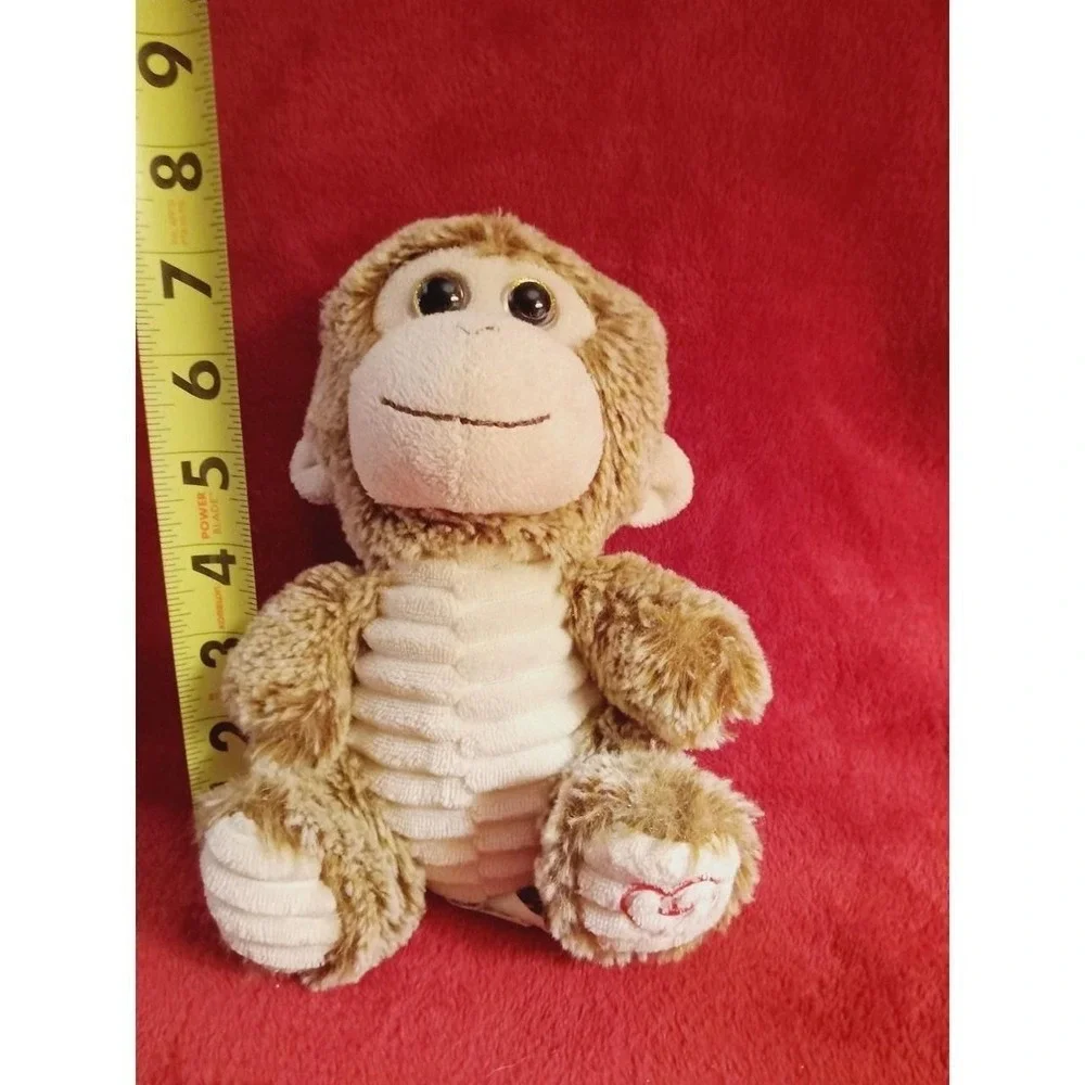Plush Kellytoy RETIRED Valentine Plush Stuffed Monkey Embroidered Heart on Foot